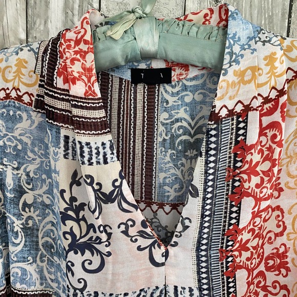 Tacera multi-print sleeveless blouse L - Picture 4 of 7